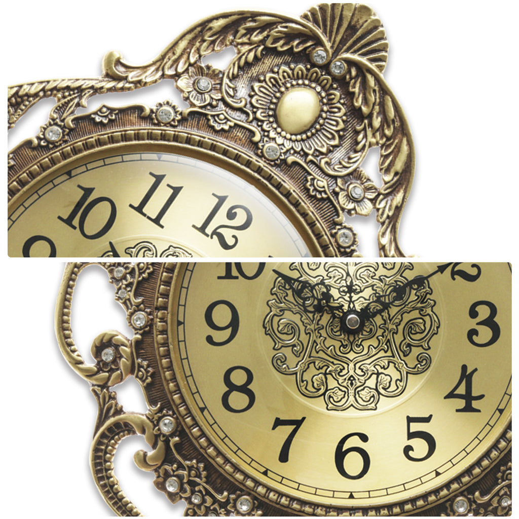 Pendulum Wall Clock, Size 12.6", Alloy Steel, Battery Operated, Retro Vintage Clock - W608B